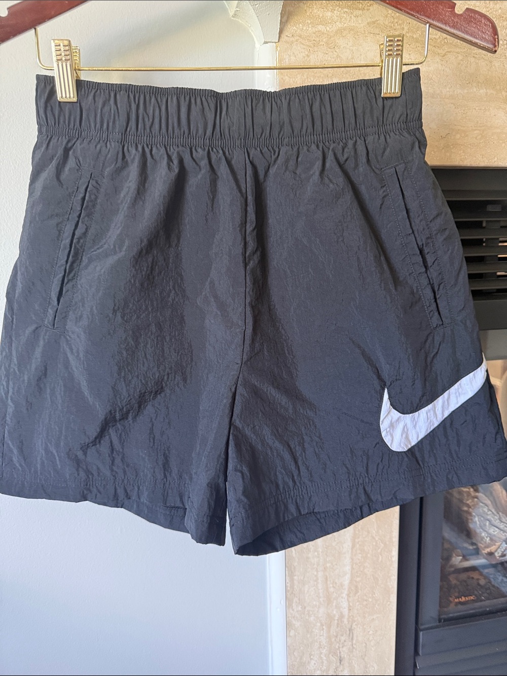 Nike Black Shorts with White Swoosh